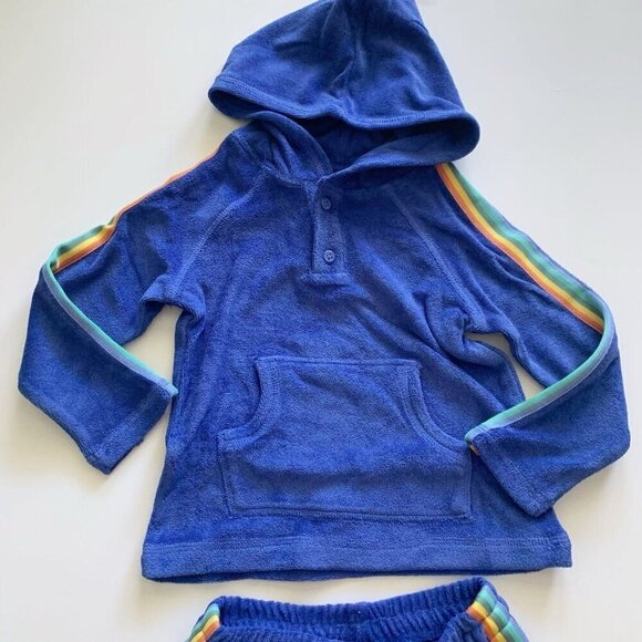 Hanna Andersson Baby boy Terry shorts and hoodie set 6-12 months - Picture 2 of 7